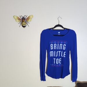 Old Navy Royal Blue Waffle Knit Top